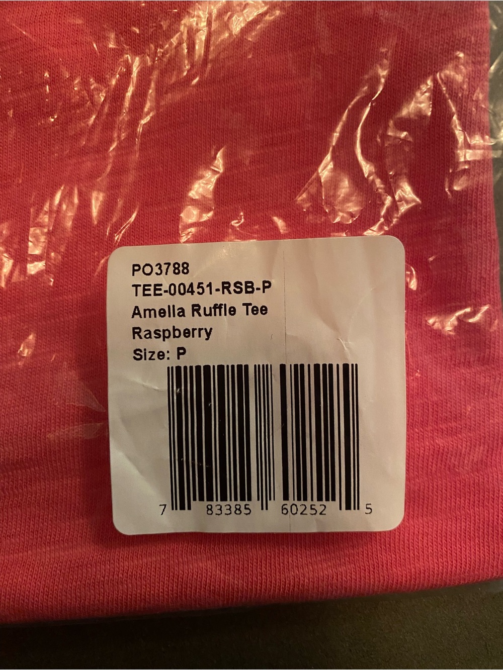 Mersea Amelia raspberry ruffle tee - one size, petite - Picture 9 of 10